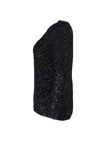 Moncler Moncler Maglioni Tricot Girocollo Knit Top in Black Wool (view 2)