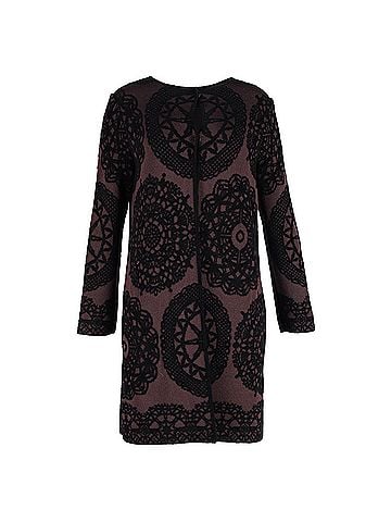 Missoni M Missoni Patterned Knit Short Coat in Brown Viscose (view 1)