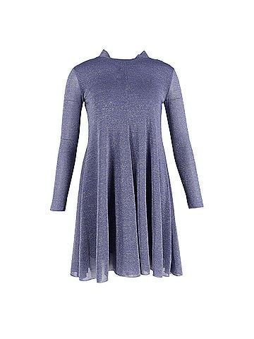 Max Mara Max Mara Long Sleeve Mini Dress in Purple Polyester (view 1)