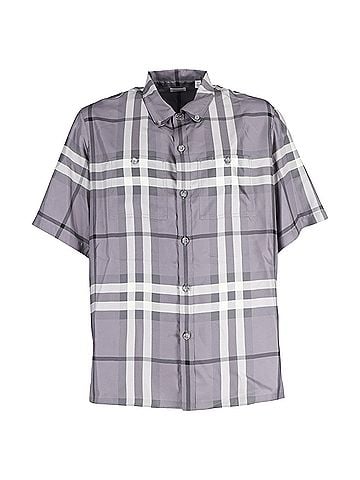Burberry Burberry Bethnal Check Shirt in Grey Silk (view 1)