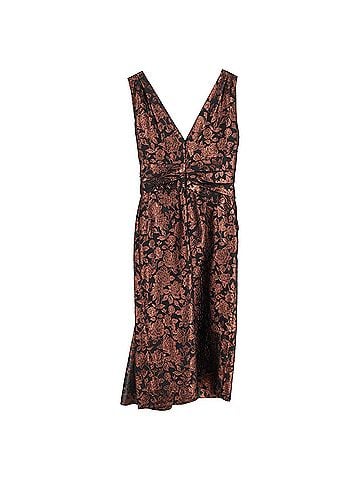 Erdem Erdem Rosalie Sash-Waist Floral-Brocade Tea Dress in Black Polyester (view 2)