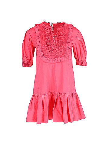 Self-Portrait Self-Portrait Lace Bib Mini Dress in Pink Cotton  (view 1)