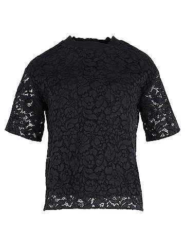 Joseph Joseph Short Sleeve Lace Top in Black Polyester (view 1)