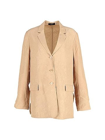 Joseph Joseph Jace Crinkled Matte-Satin Blazer in Camel Acetate (view 1)