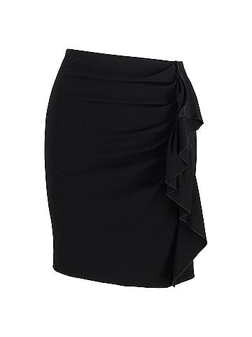 Joseph Joseph Side Ruffle Mini Skirt in Black Wool (view 1)
