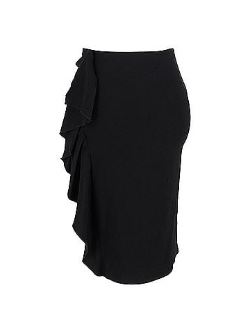 Joseph Joseph Side Ruffle Mini Skirt in Black Wool (view 2)
