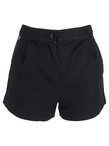 Diane von Furstenberg Diane von Furstenberg Logo Embroidered Shorts in Black Cotton (view 1)