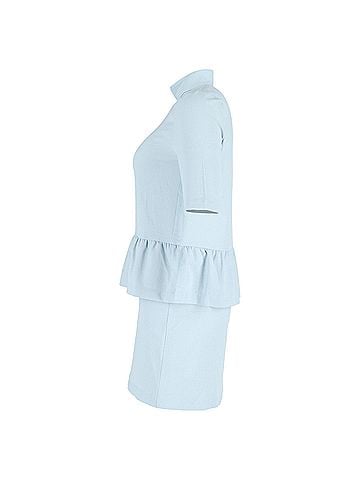 Ganni Ganni Ruffled Clark Dress in Light Blue Polyester (view 2)