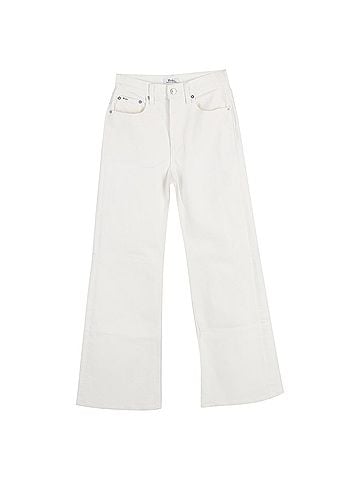Ralph Lauren Polo Ralph Lauren Wide Leg Jeans in White Cotton (view 1)