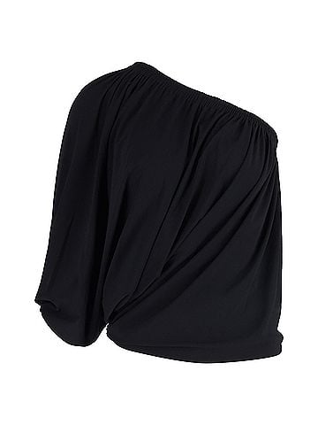 Lanvin Lanvin Blouson Off Shoulder Top in Black Viscose (view 1)