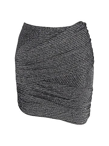 IRO Iro Brendal Wrap-Effect Lamé Mini Skirt In Silver Nylon (view 1)