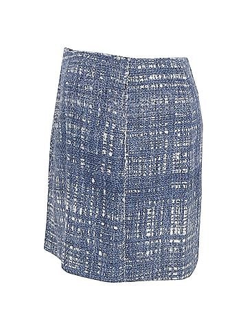 Prada Prada Mini Tweed A-Line Skirt in Blue Cotton (view 2)