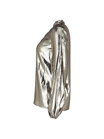 Lanvin Lanvin Teardrop Lamé Blouse in Gold Silk (view 2)