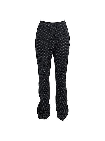 Erdem  Erdem Polka Dot Print High-Waisted Wide-Leg Trousers in Black Wool (view 1)