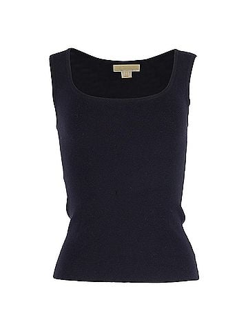 Michael Kors Michael Kors Square Neck Top in Navy Blue Wool (view 1)