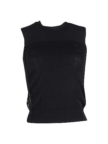Lanvin Lanvin Mesh Top in Black Cotton (view 1)
