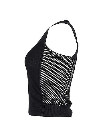 Lanvin Lanvin Mesh Top in Black Cotton (view 2)