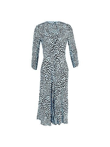 Rixo London Rixo Katie Leopard Print Dress in Blue Viscose (view 1)
