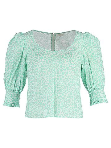 Rixo London Rixo Emily Scoop Neck Top in Turquoise Cotton (view 1)