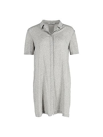 Alexander Wang  Alexander Wang Mini Fray Detail Shirt Dress in Grey Cotton (view 1)
