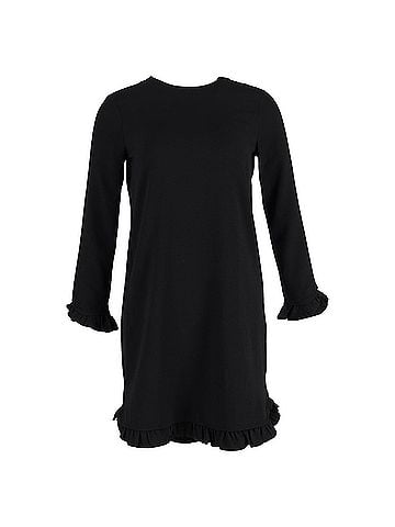 Ganni Ganni Crepe Mini Dress in Black Polyester (view 1)