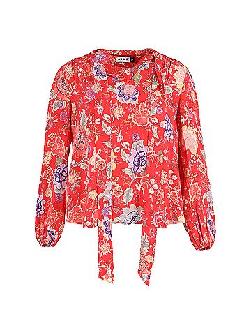 Rixo London Rixo Azra Blouse in Red Viscose (view 1)