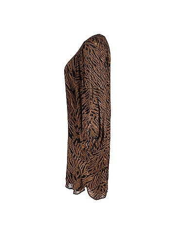 Ganni Ganni Tiger Print Shift Dress In Brown Viscose (view 2)