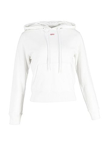 OFF-WHITE Off-White Arrow Print Hoodie in White Cotton (view 1)