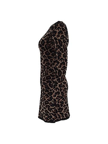 Temperley LONDON Temperley London Joanie Knit Mini Dress in Brown Leopard Print Viscose (view 2)