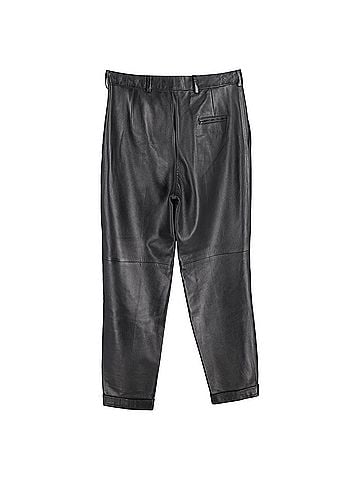 Saint Laurent Saint Laurent Pleated Trousers in Black Leather (view 2)