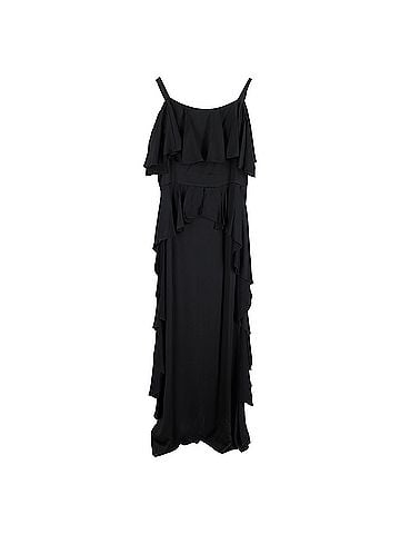 Temperley LONDON  Temperley London Off-Shoulder Maxi Ruffled Dress in Black Acetate (view 1)