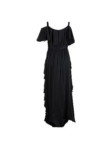 Temperley LONDON  Temperley London Off-Shoulder Maxi Ruffled Dress in Black Acetate (view 2)
