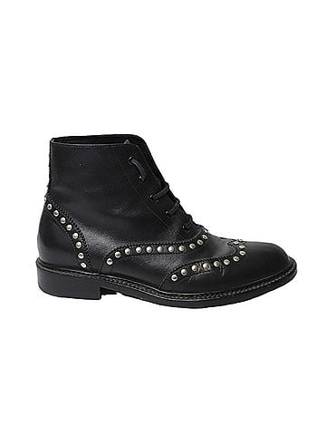 Saint Laurent Saint Laurent Army Lace Up Boots with Studs in Black Leather (view 1)