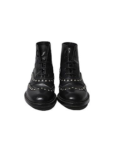 Saint Laurent Saint Laurent Army Lace Up Boots with Studs in Black Leather (view 2)