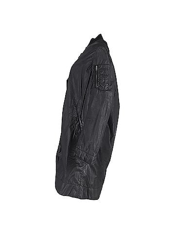 Rick Owens  Rick Owens DRKSHDW Long Zipped Jacket in Black Polyamide (view 2)