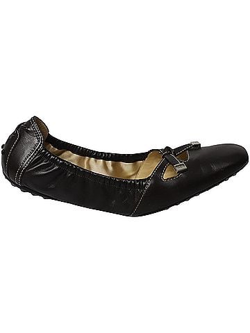 Tod's Tod's Bow Scrunch Ballet Flats in Black Leather (view 1)
