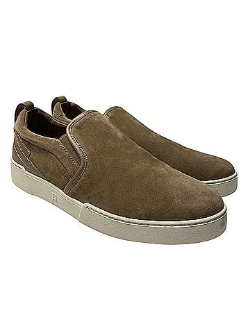 Paul Andrew Paul Andrew Slip-On Sneakers n in Khaki Suede  (view 2)