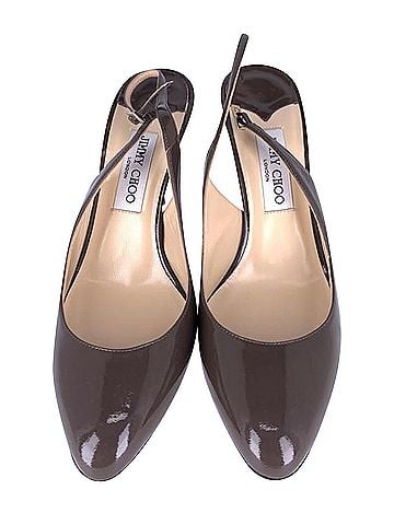 Jimmy Choo Jimmy Choo Slingback Heels in Brown Leather (view 2)
