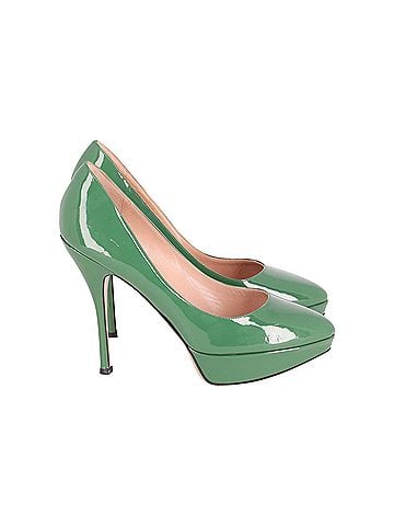 VALENTINO By Mario Valentino Valentino Platform Pumps in Green Patent Leather  (view 1)