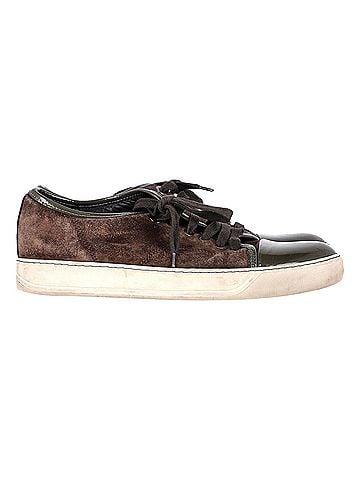 Lanvin Lanvin Classic Tennis Sneakers in Brown Suede (view 1)