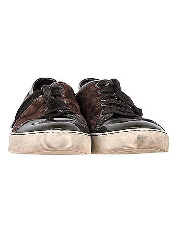 Lanvin Lanvin Classic Tennis Sneakers in Brown Suede (view 2)