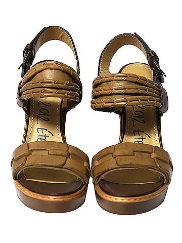 Lanvin Lanvin Wooden Heels in Brown Leather (view 2)