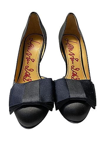 Lanvin Lanvin Bow Pumps 120 in Black Satin Leather (view 2)