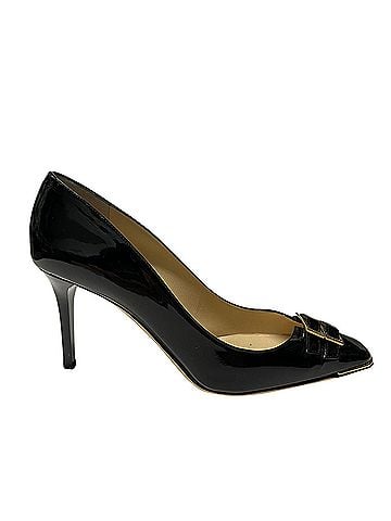 Jimmy Choo Jimmy Choo Double Buckle Toe Pumps in Black Patent Leather (view 1)
