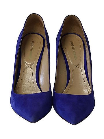 Nicholas Kirkwood Nicholas Kirkwood Pointed Toe Pumps in Blue Suede (view 2)
