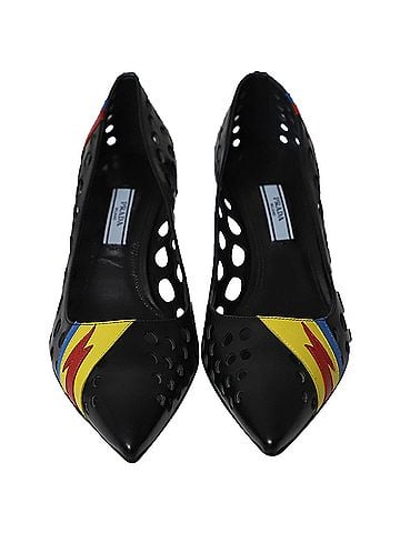 Prada Prada Resort 2016 Perforated Pointed Heels in Multicolor Leather (view 2)