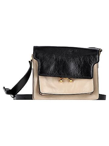 MARNI Marni Trunk Mini Color-Block Shoulder Bag in Beige Leather (view 1)