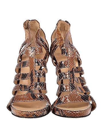 Giuseppe Zanotti Giuseppe Zanotti Strappy Sandals in Brown Python Embossed Leather  (view 2)