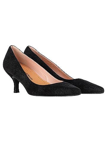 Russell & Bromley  Stuart Weitzman x Russell & Bromley Beaded Accent Pumps in Black Leather (view 2)