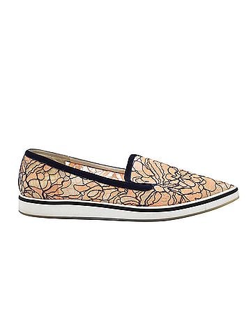 Nicholas Kirkwood Nicholas Kirkwood Alona Lace Pointed Toe Loafers in Orange Nylon (view 1)